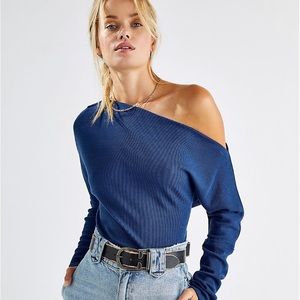 Free People long sleeve blue top